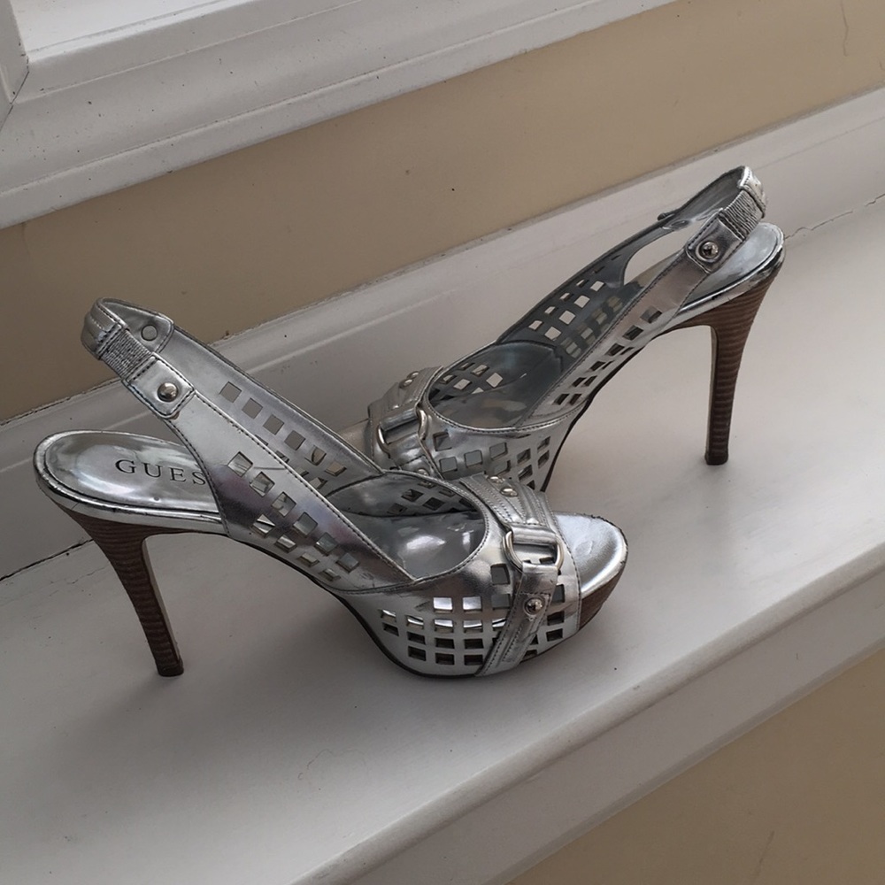 Silver Guess heels